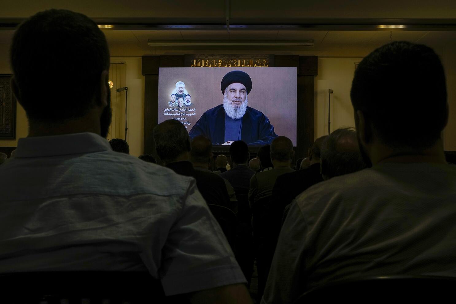 Sekretaris Jenderal (Sekjen) Hezbollah, Hassan Nasrallah, dalam sebuah pidato. (Foto: latimes)